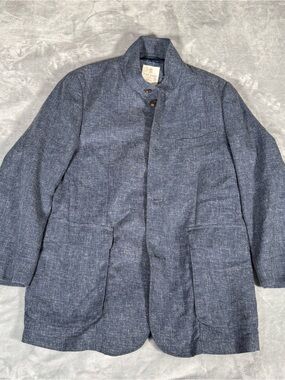 Dan John Linen Blend Full Zip Sport Blazer Mens 2XL (Fits L) Long Fit READ!